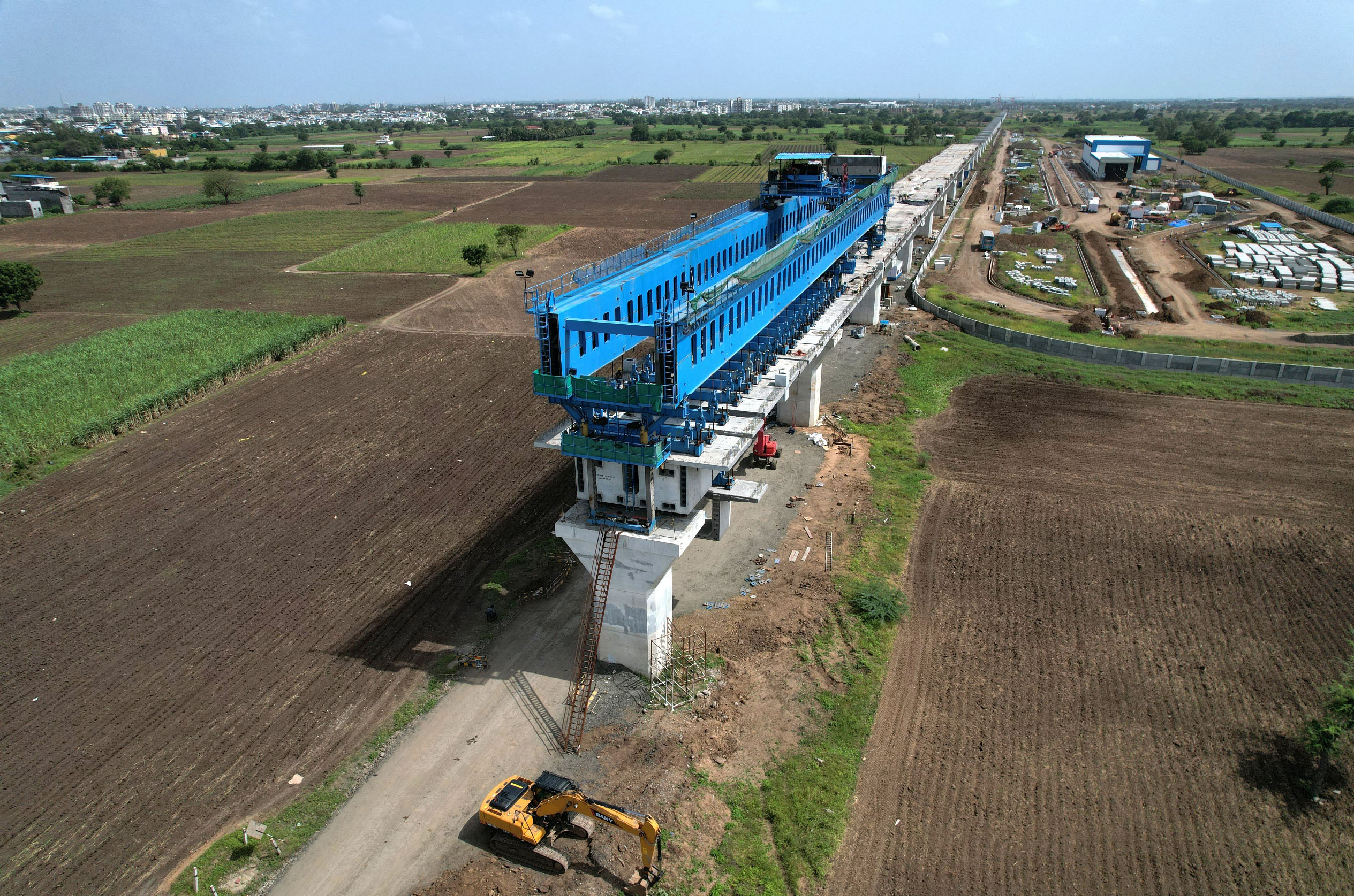 Full Span Girder Launching under progress at Navsari District, November 2023